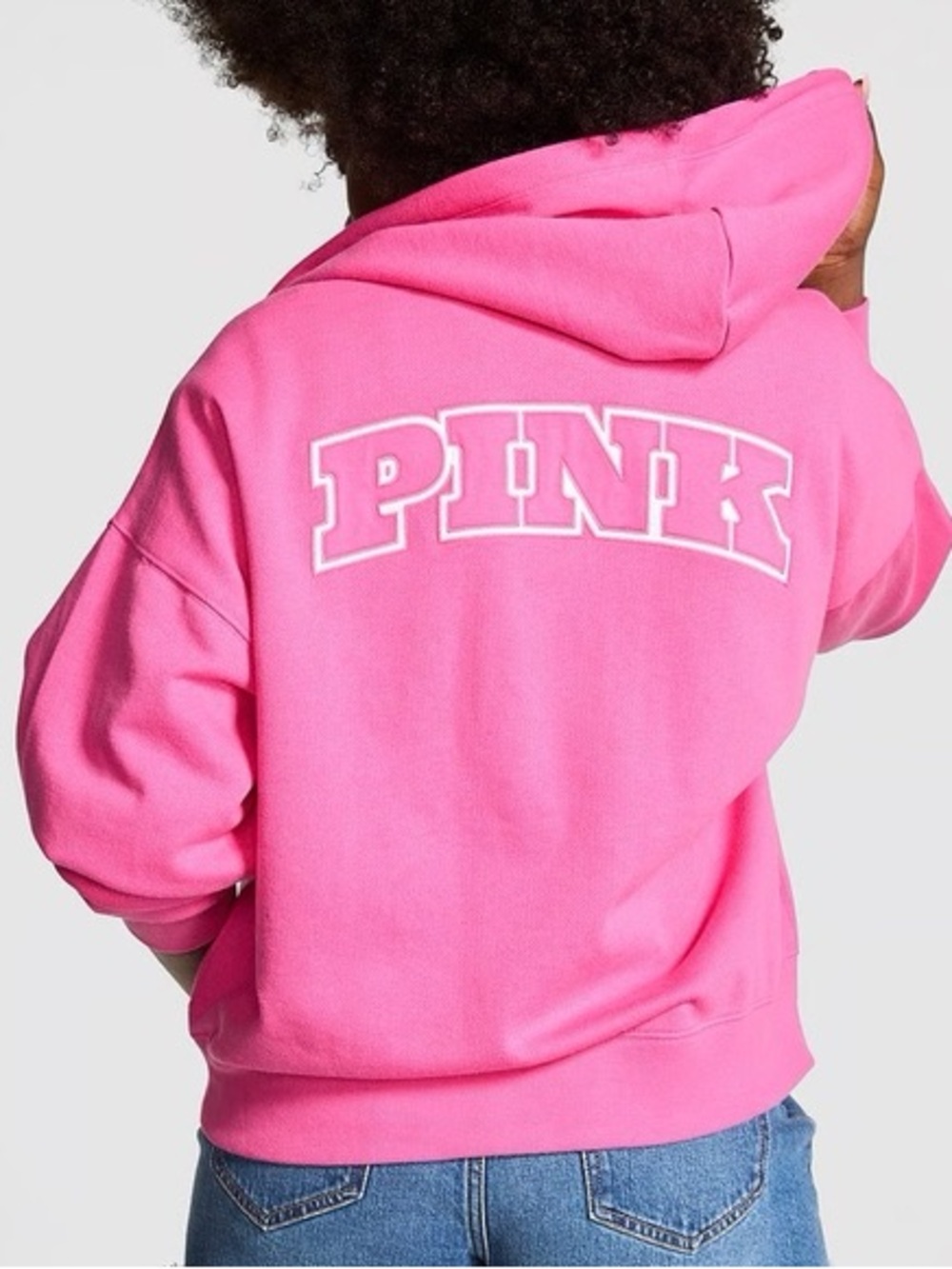 Victoria’s Secret Pink Ivy Campus Full Zip Hoodie Sweatshirt Logo Large